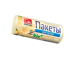 Мешки для мусора 30 л, ароматизированные, Ваниль, бежевые, в рулоне 20 шт., ПНД, 9 мкм, 560х530 мм, GRIFON Aroma, 101-020 V в Калуге