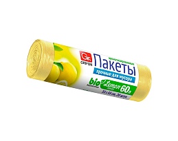 Мешки для мусора 60 л, ароматизированные, Лимон, желтые, в рулоне 20 шт., ПНД, 9 мкм, 650х550 мм, GRIFON Aroma, 101-023 Li в Калуге