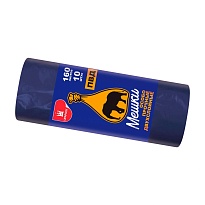 Мешки для мусора 160 л, синие, рулон 10 шт., ПВД, 35 мкм, 1100х900 мм, Уфа Пак, МВ1755 (МВ 160-10ср) в Калуге