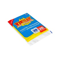 Мешки для мусора 20 л, с ручками, черные, в пачке 20 шт., ПНД, 10 мкм, 550х440 мм, Крепак, 4607075710085 в Калуге