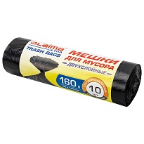 Мешки для мусора 160 л, черные, в рулоне 10 шт., ПВД, 30 мкм, 1200х900 мм, LAIMA ULTRA, 607694 в Калуге