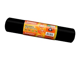 Мешки для мусора 180 л, ароматизированные, черные, в рулоне 10 шт., ПВД, 80 мкм, 1100х930 мм, EXPORT, exp18010142 в Калуге