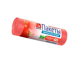 Мешки для мусора 60 л, ароматизированные, Клубника, красные, в рулоне 20 шт., ПНД, 9 мкм, 650х550 мм, GRIFON Aroma, 101-023 K в Калуге