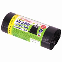 Мешки для мусора 30 л, черные, в рулоне 30 шт., ПНД, 7 мкм, 550х480 мм, Любаша, 608089 в Калуге