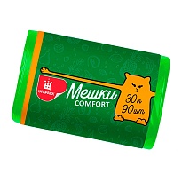 Мешки для мусора 30 л, зеленые, в рулоне 90 шт., ПНД, 6 мкм, 560х480 мм, Comfort, М4268 в Калуге