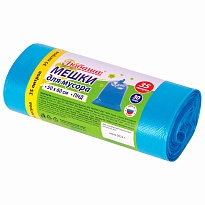 Мешки для мусора 35 л, синие, в рулоне 30 шт., ПНД, 10 мкм, 600х500 мм, Любаша, 608091 в Калуге
