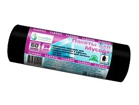 Мешки для мусора 60 л, черные, в рулоне 20 шт., ПНД, 7 мкм, 700х600 мм, MIRPACK Classik, 602050 в Калуге