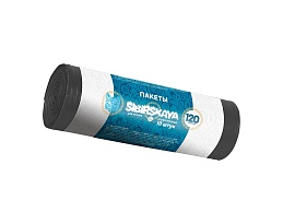 Мешки для мусора 120 л, черные, в рулоне 10 шт., ПНД, 14 мкм, 1100х700 мм, SIBIRSKAYA, 101-008 S в Калуге