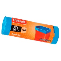 Мешки для мусора 80 л, синие, в рулоне 20 шт., ПНД, 12 мкм, 900х700 мм, PACLAN Classic, 606335 в Калуге