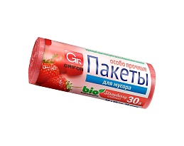 Мешки для мусора 30 л, ароматизированные, Клубника, красные, в рулоне 20 шт., ПНД, 9 мкм, 560х530 мм, GRIFON Aroma, 101-020 K в Калуге