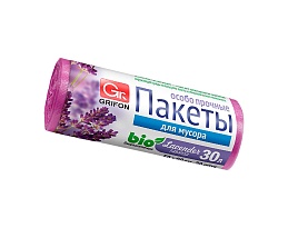 Мешки для мусора 30 л, ароматизированные, Лаванда, сиреневые, в рулоне 20 шт., ПНД, 9 мкм, 560х530 мм, GRIFON Aroma, 101-020 La в Калуге