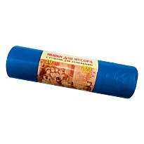 Мешки для мусора 100 л, с завязками, синие, в рулоне 10 шт., ПВД, 40 мкм, 840х670 мм, Концепция Быта Vitalux, 604933 в Калуге