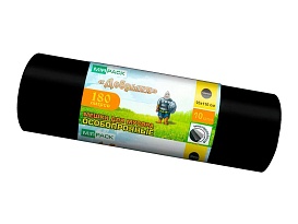 Мешки для мусора 180 л, ароматизированные, черные, в рулоне 10 шт., ПВД, 100 мкм, 1100х930 мм, Добрыня, Dob18010black в Калуге