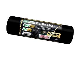 Мешки для мусора 240 л, черные, в рулоне 10 шт., ПВД 60 мкм, 1300х930 мм, EXTRA LUX+, 24010115 в Калуге