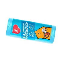 Мешки для мусора 30 л, синие, в рулоне 30 шт., ПНД, 5 мкм, 560х480 мм, Эконом, МЭ3841 (ПМ-30-30) в Калуге